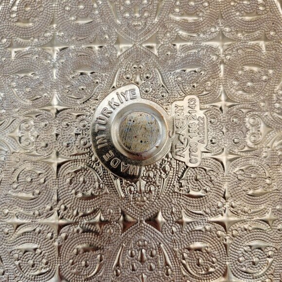 Turkish Zamak Serving Tray Golden Color - Picture 3 of 4